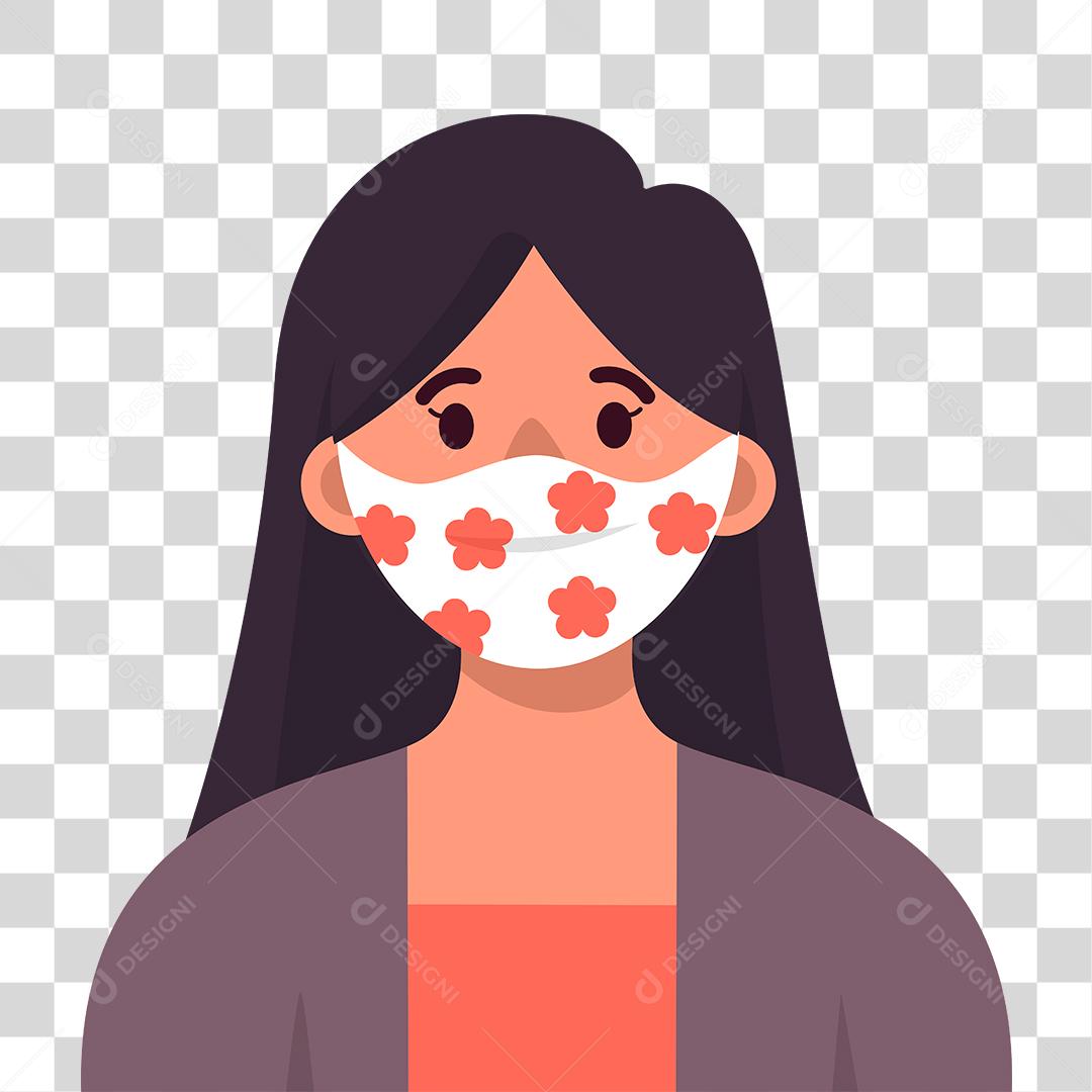 Desenho de uma pessoa usando mascaras de proteção