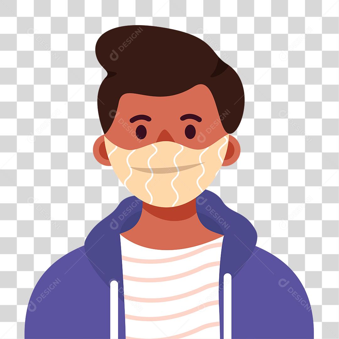 Desenho de pessoas usando mascaras de proteção