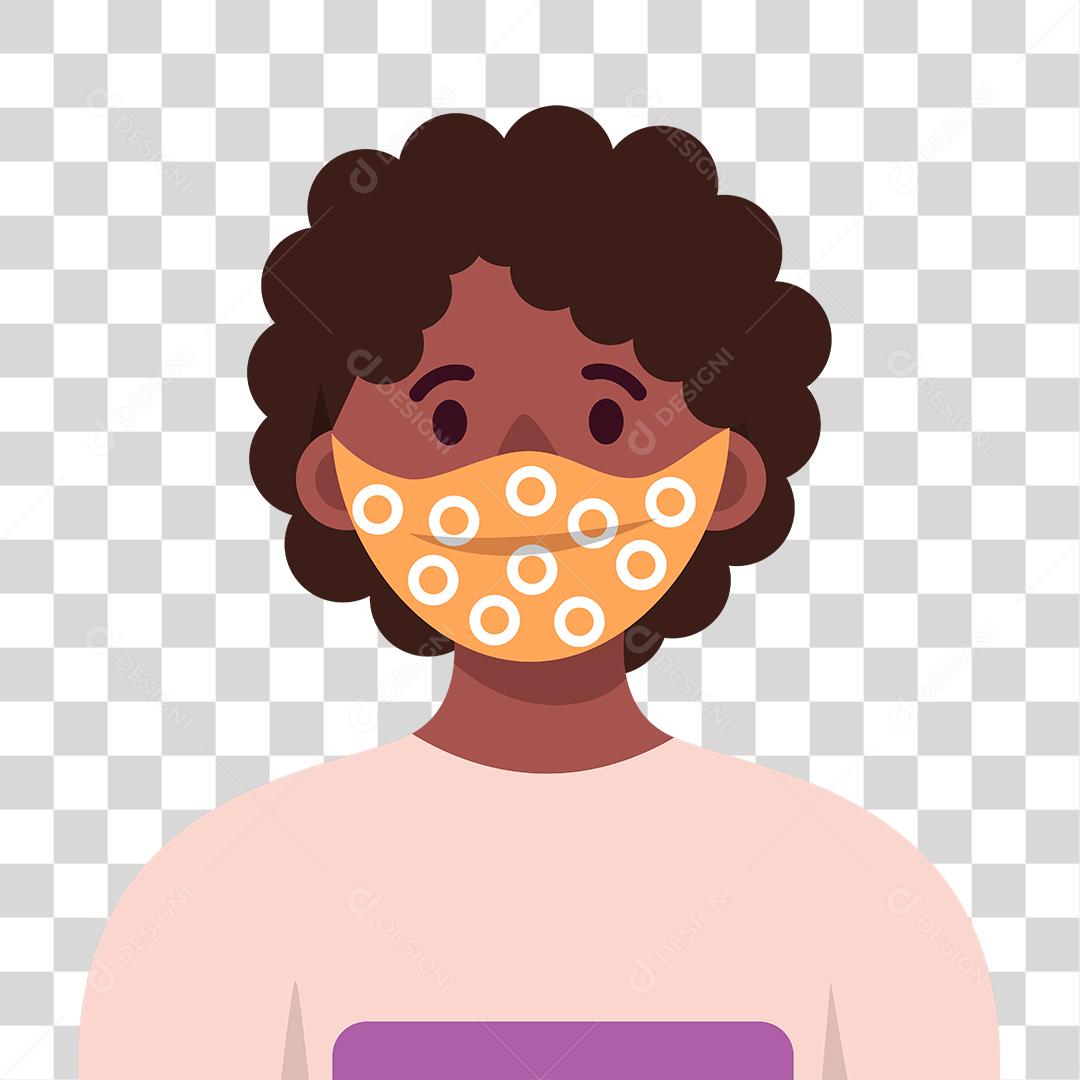 Desenho de uma pessoa usando mascaras de proteção