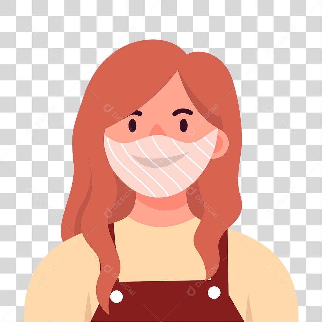 Desenho de uma pessoa usando mascaras de proteção