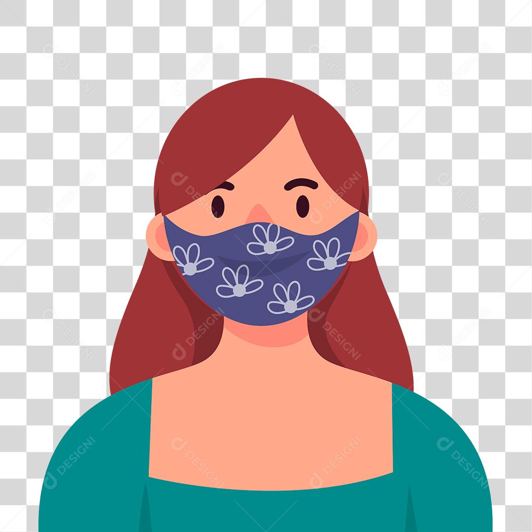 Desenho de uma pessoa usando mascaras de proteção