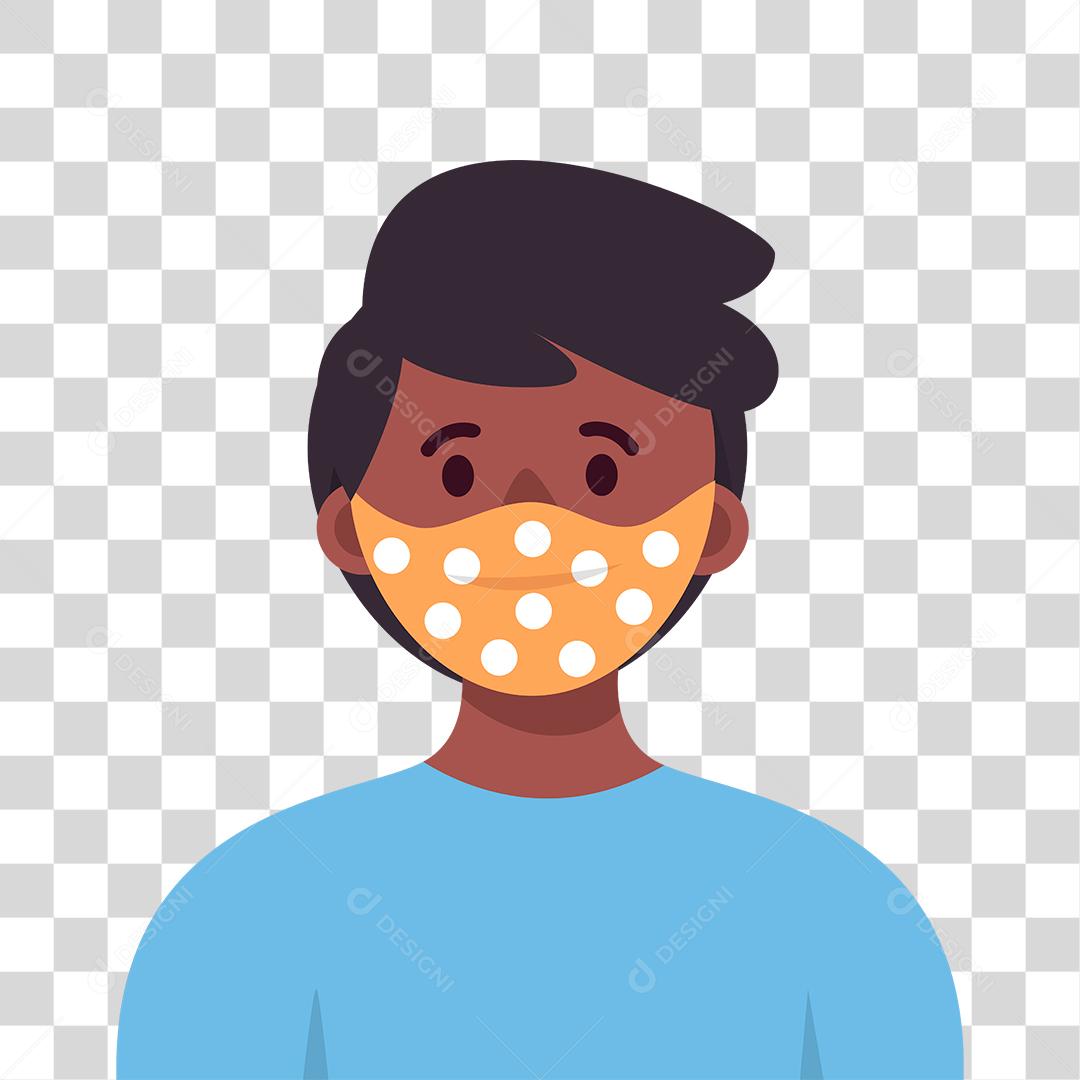 Desenho de uma pessoa usando mascaras de proteção