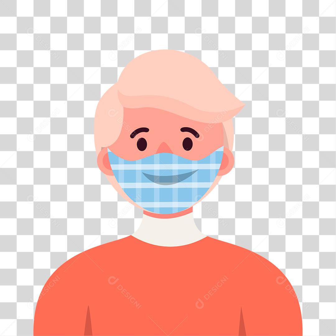 Desenho de uma pessoa usando mascaras de proteção