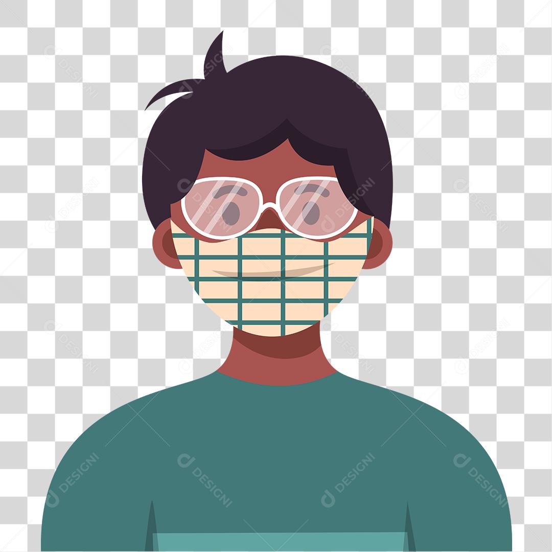 Desenho de uma pessoa usando mascaras de proteção