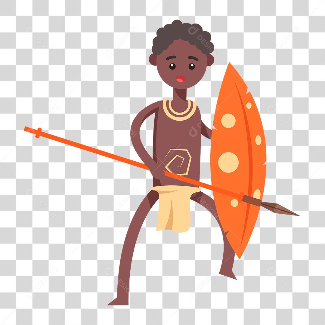 Desenho de um guerreiro tribal africano