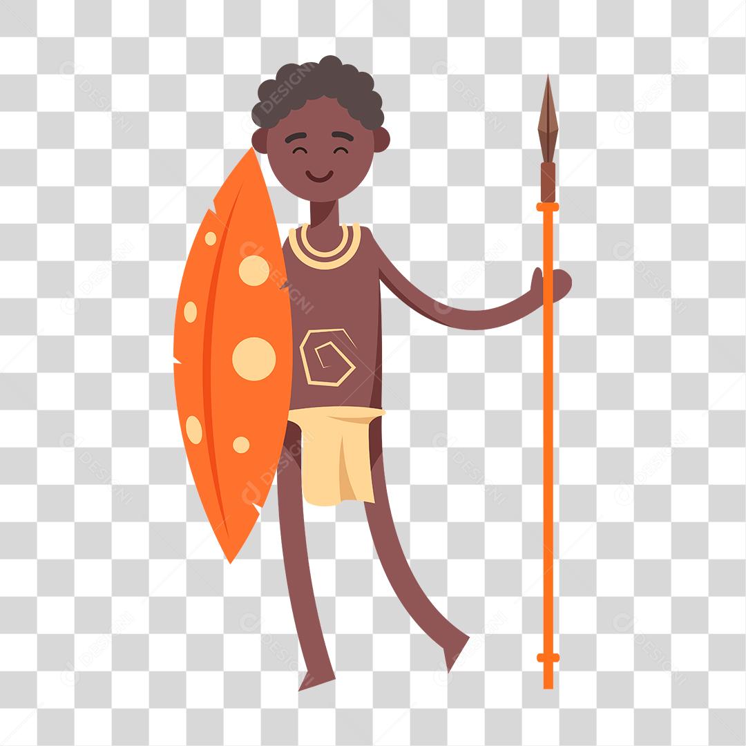 Desenho de um guerreiro tribal africano