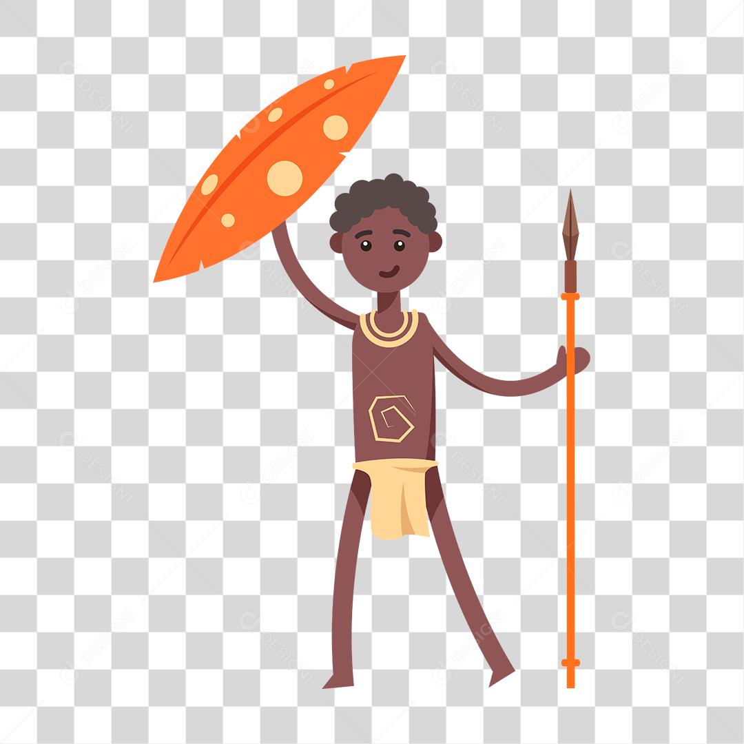 Desenho de um guerreiro tribal africano