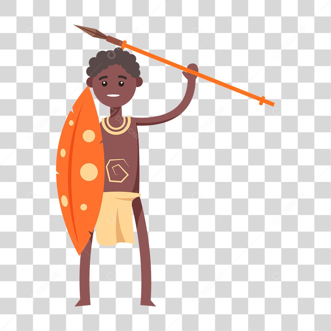 Desenho de um guerreiro tribal africano