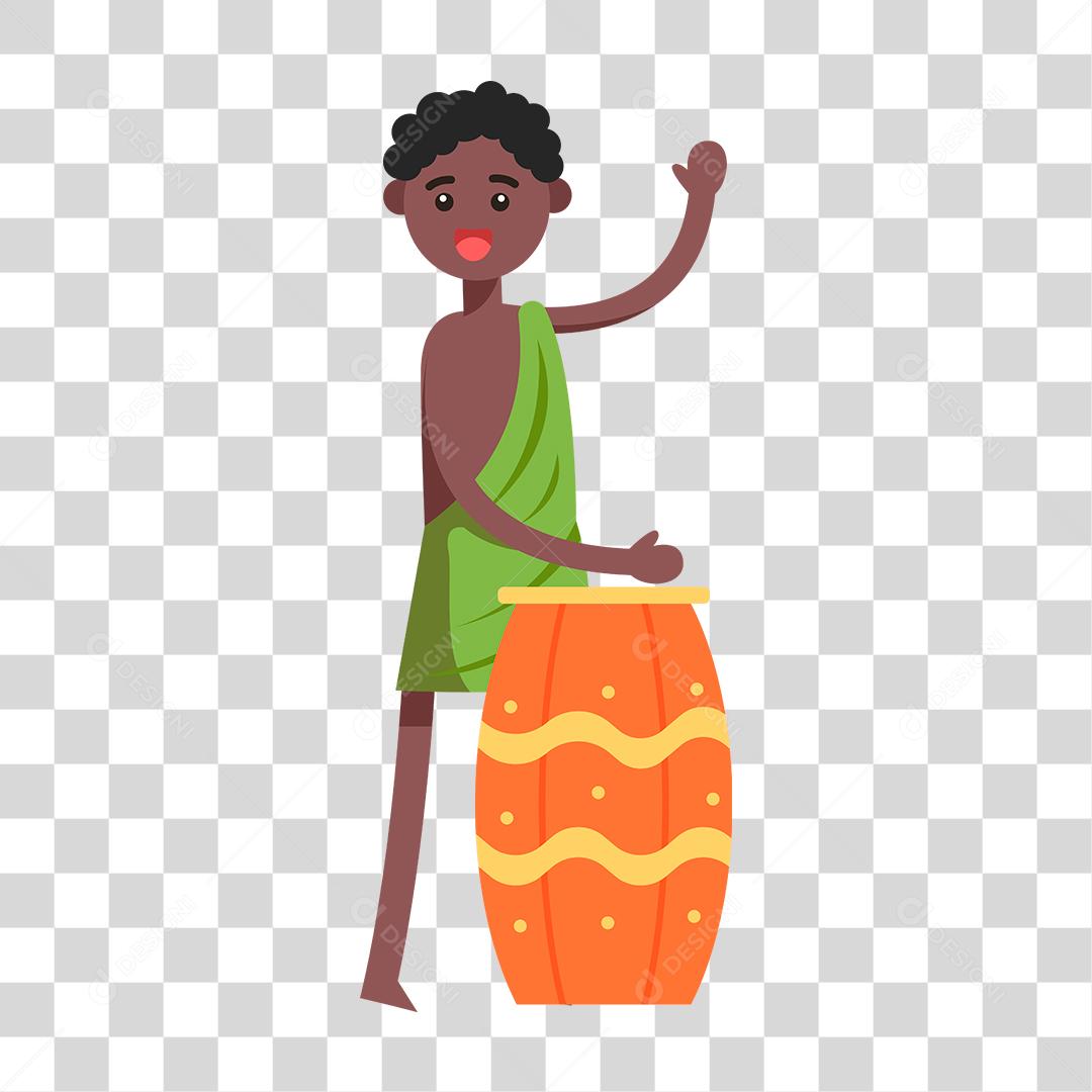 Desenho de um homem nativo tribal africano
