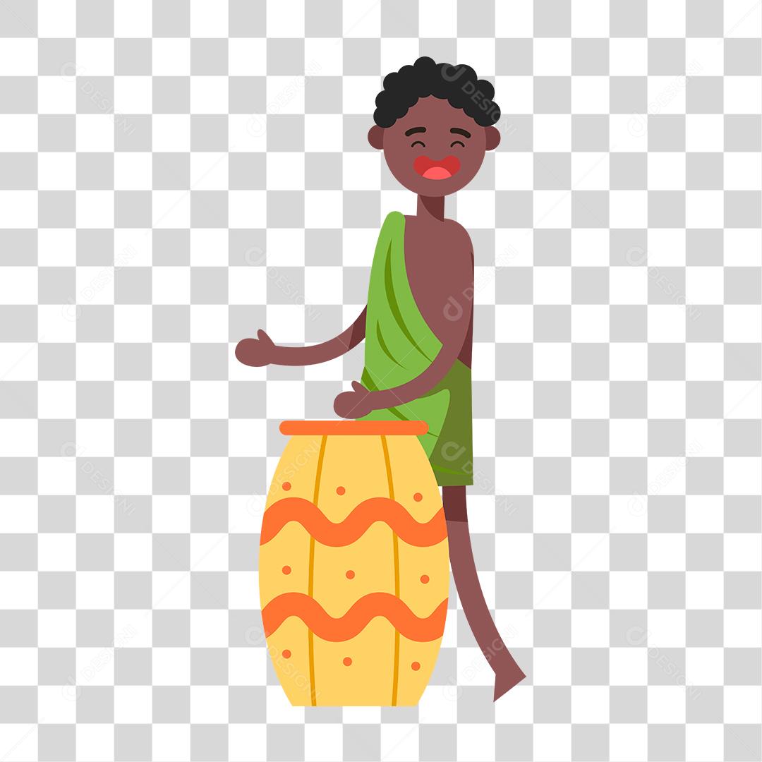 Desenho de um homem nativo tribal africano
