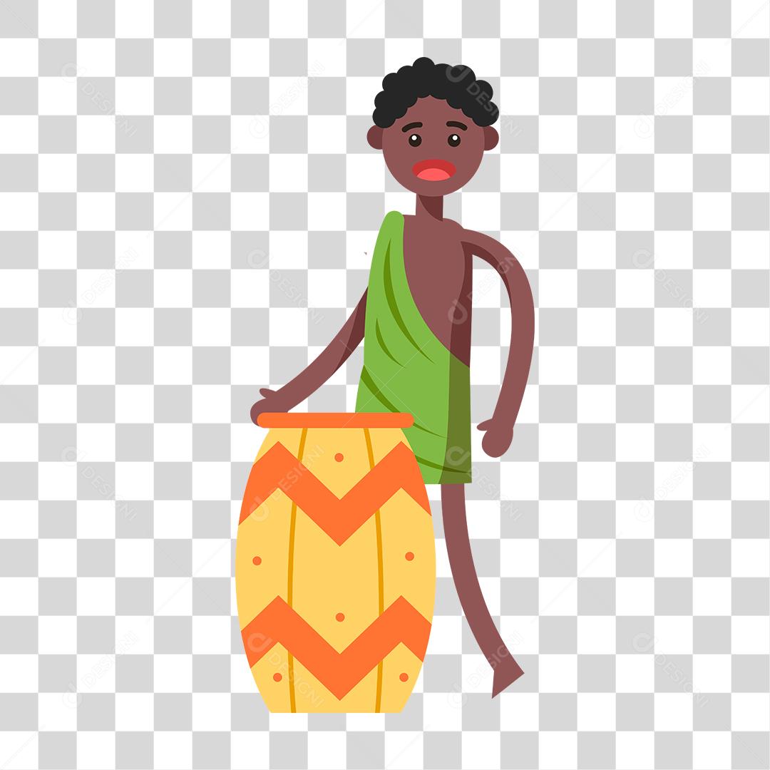 Desenho de um homem nativo tribal africano