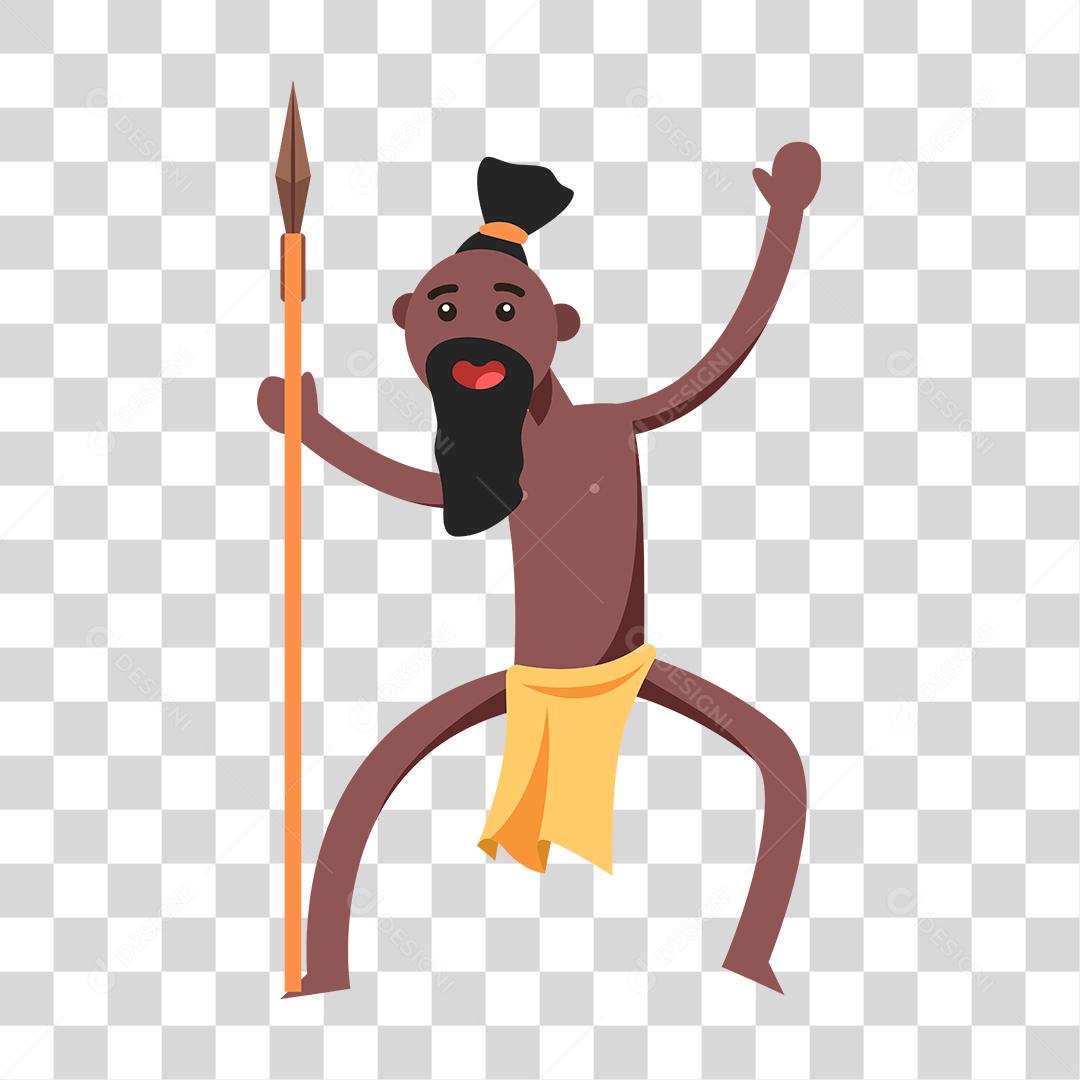 Desenho de um guerreiro tribal africano