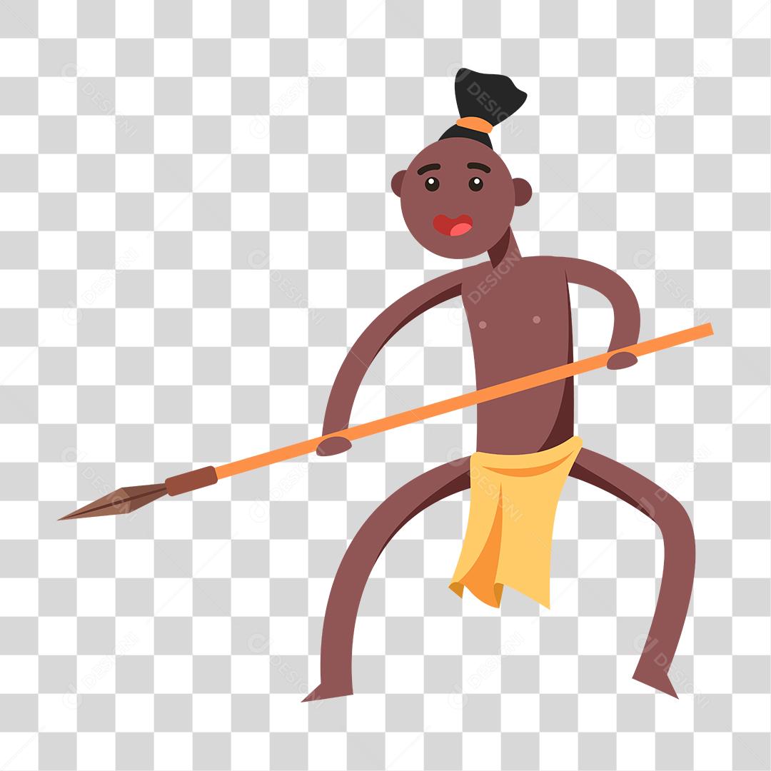 Desenho de um guerreiro tribal africano