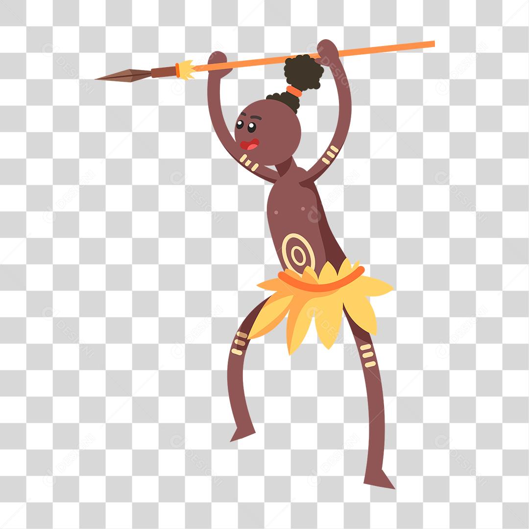 Desenho de um guerreiro tribal africano