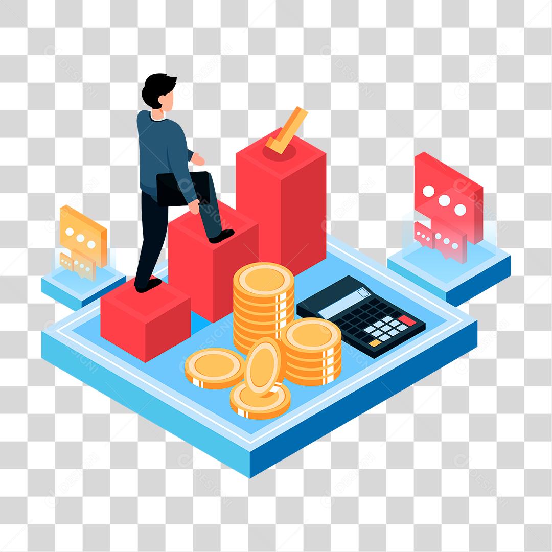 Desenho de homem reunião empresa dinheiro