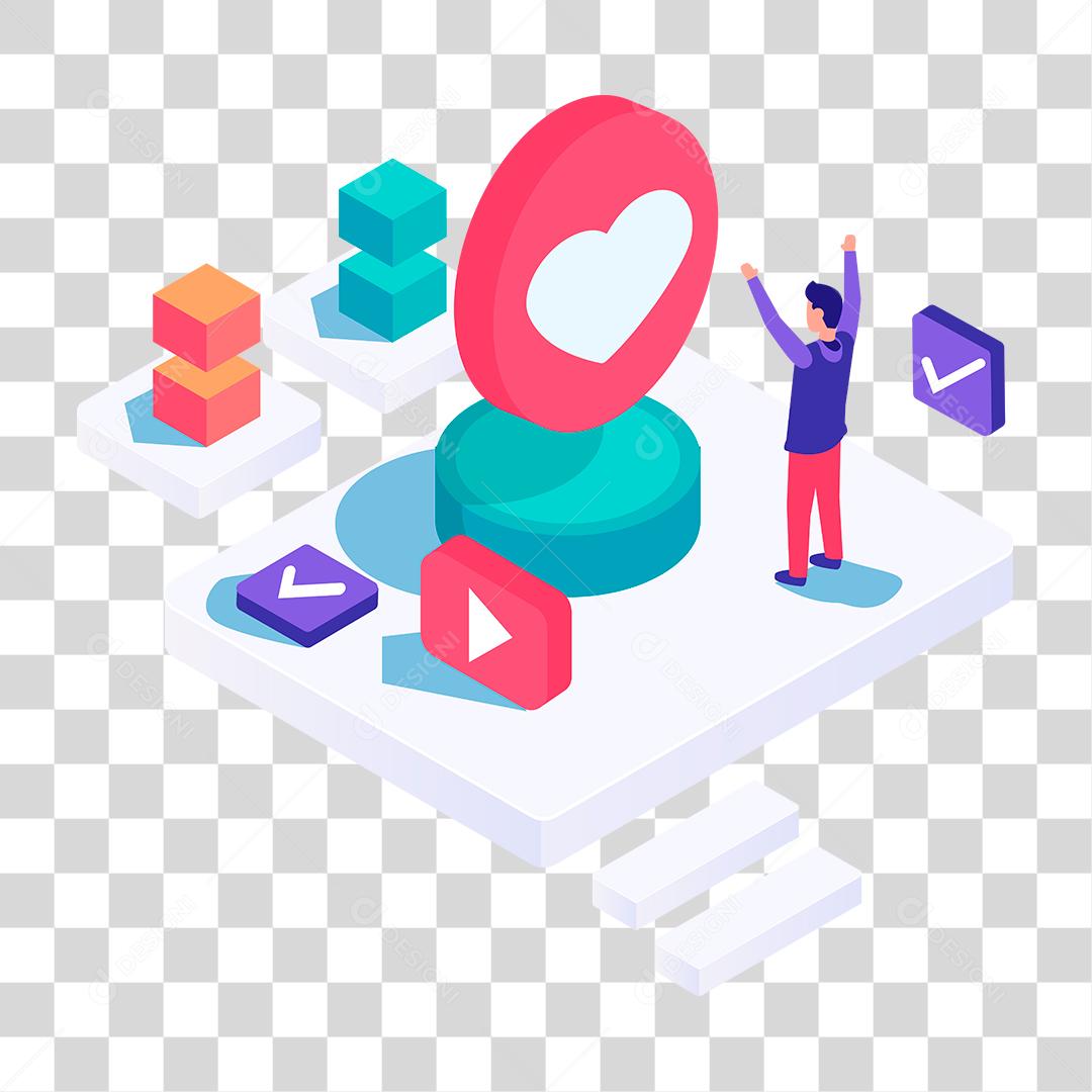 Desenho de pessoa curtindo fotos