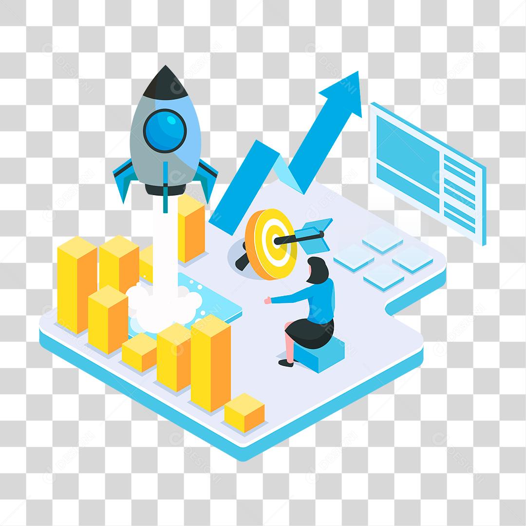 Desenho de foguete decolando