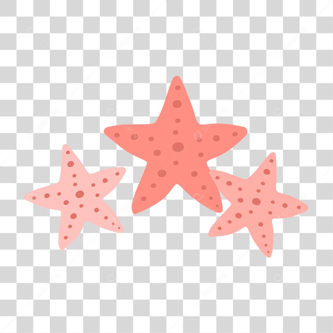 Desenho de estrelas do mar rosas