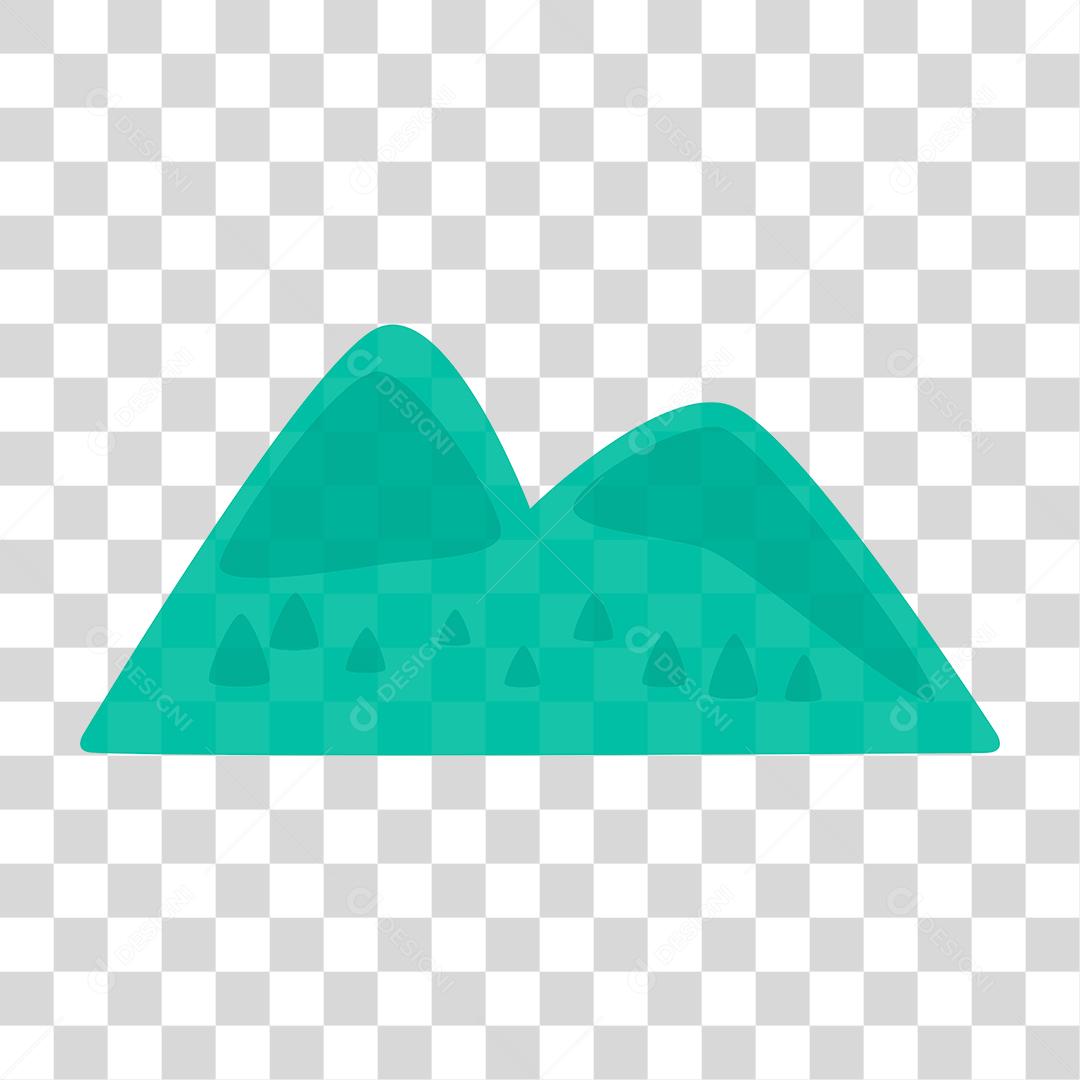 Desenho de uma montanha verde