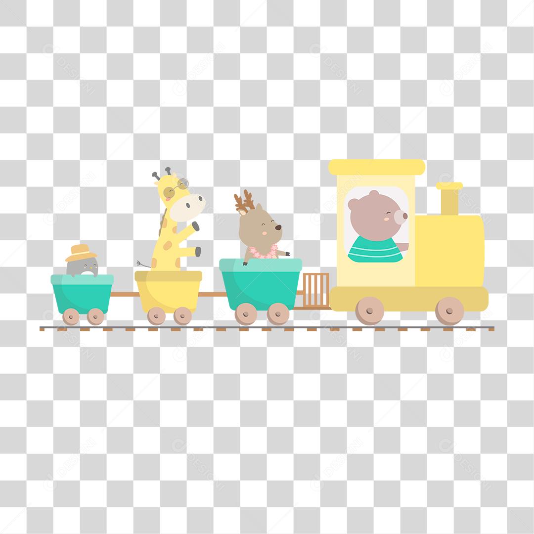 Desenho de animais fofinhos e felizes brincando