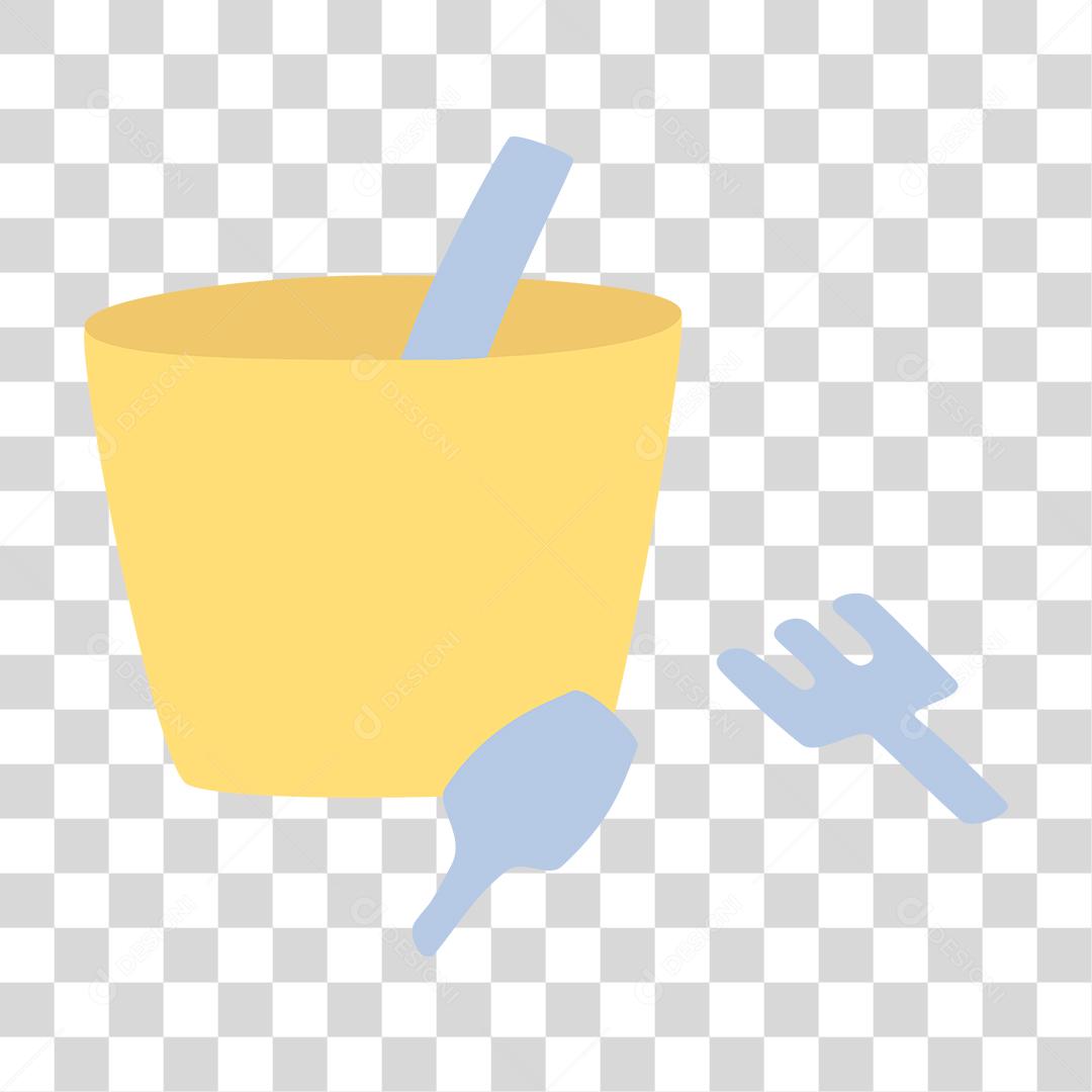 Desenho de talheres dentro de vazilhas