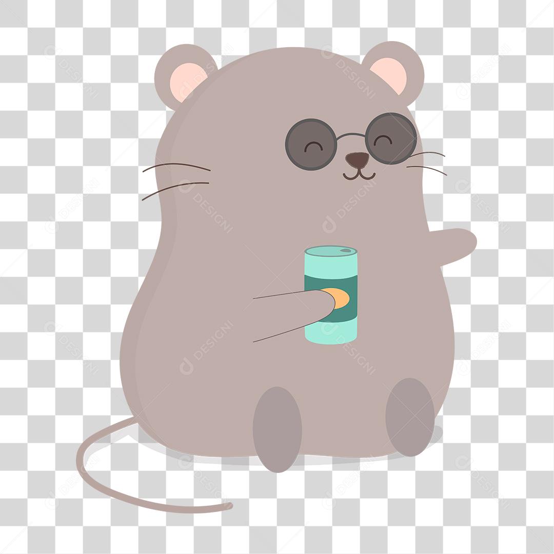 Desenho de animais fofinhos e felizes