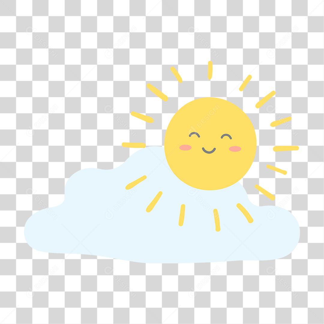 Desenho de um sol feliz