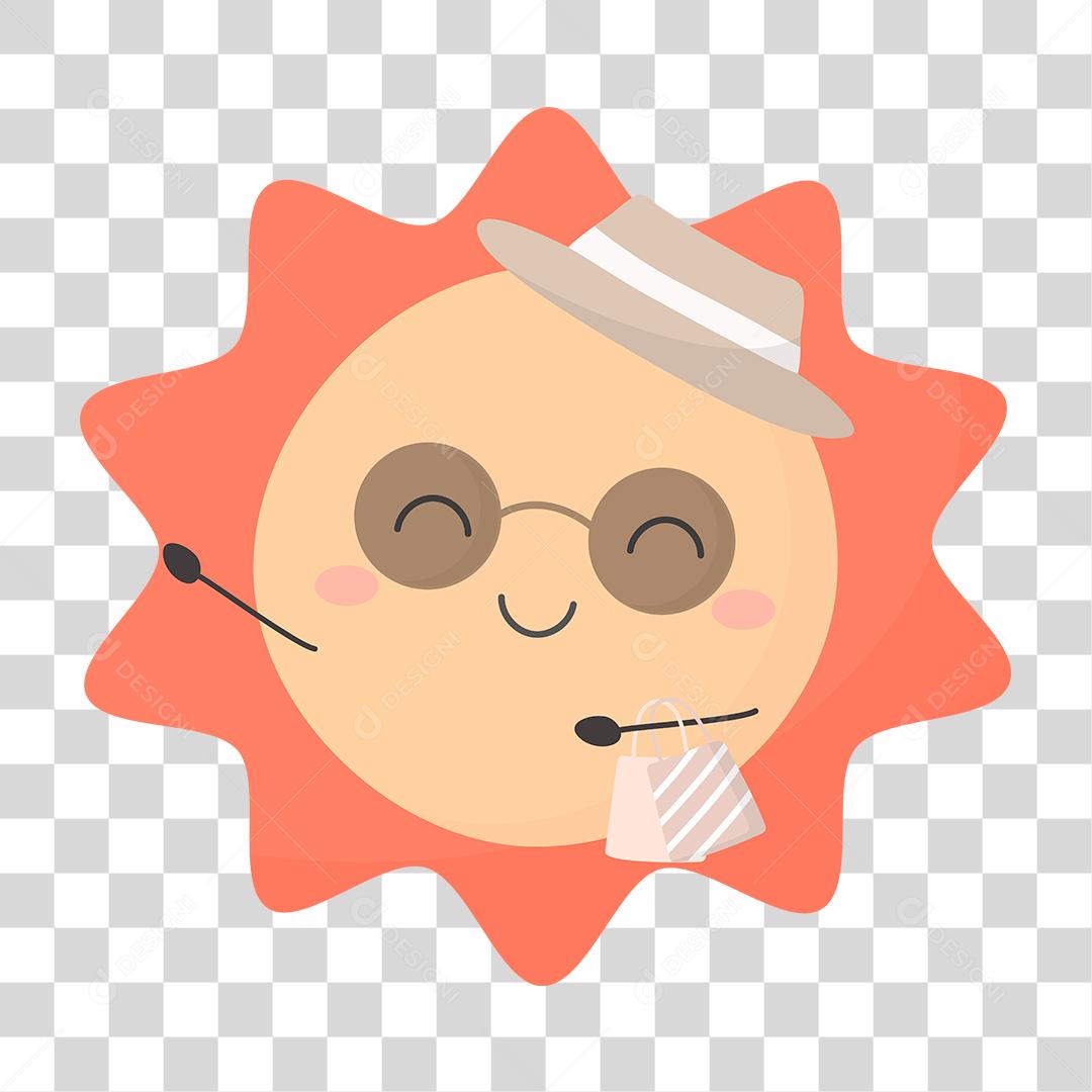 Desenho de um sol feliz