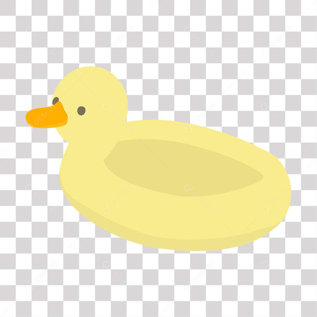 desenho de boiá de ar em forma de pato