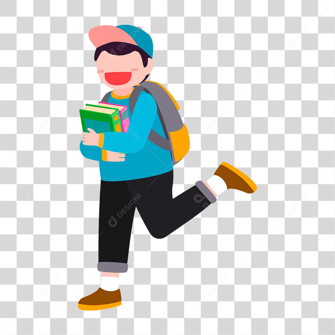 Desenho de pessoa segurando livros