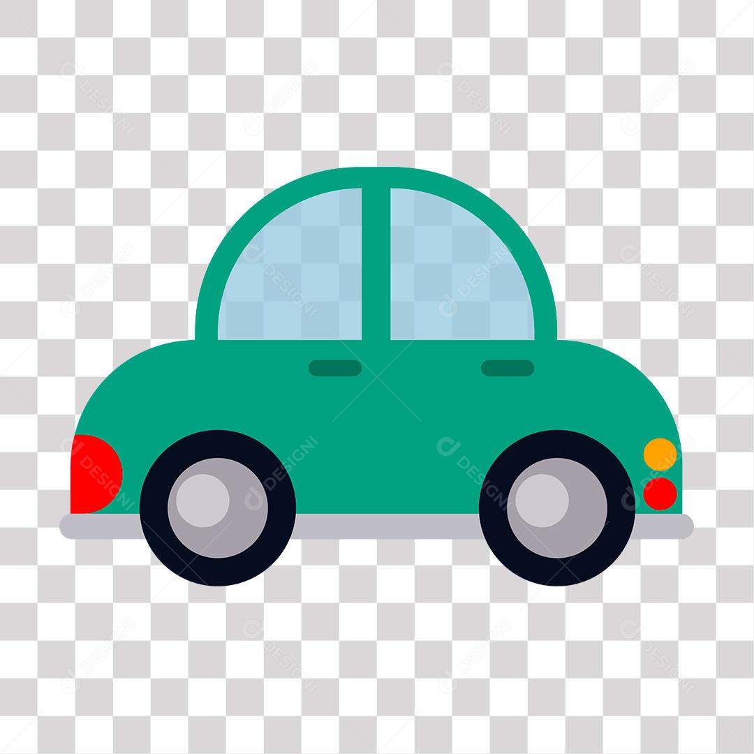 Desenho de carro de cor verde virado para direita