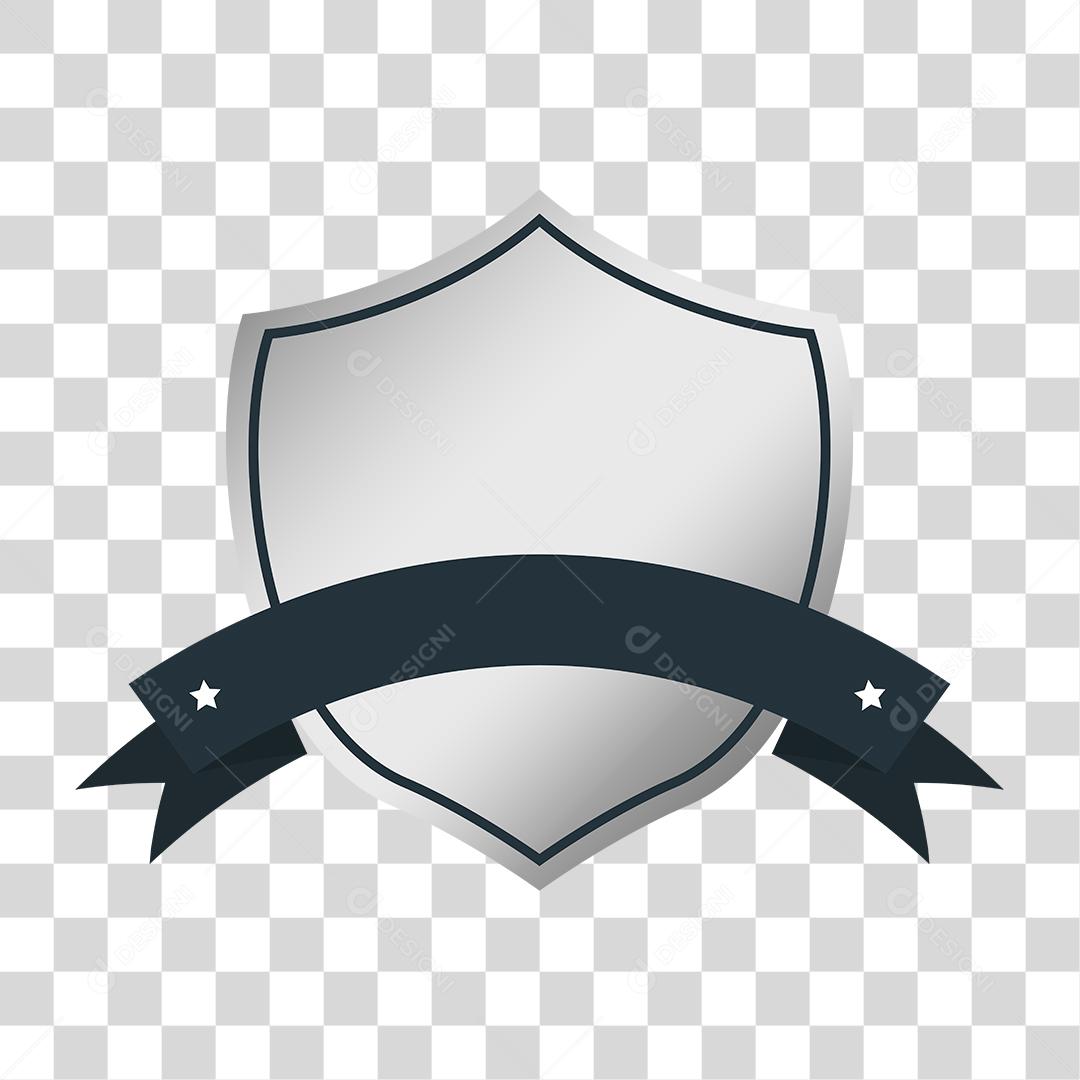 Desenho de brasão prata laços