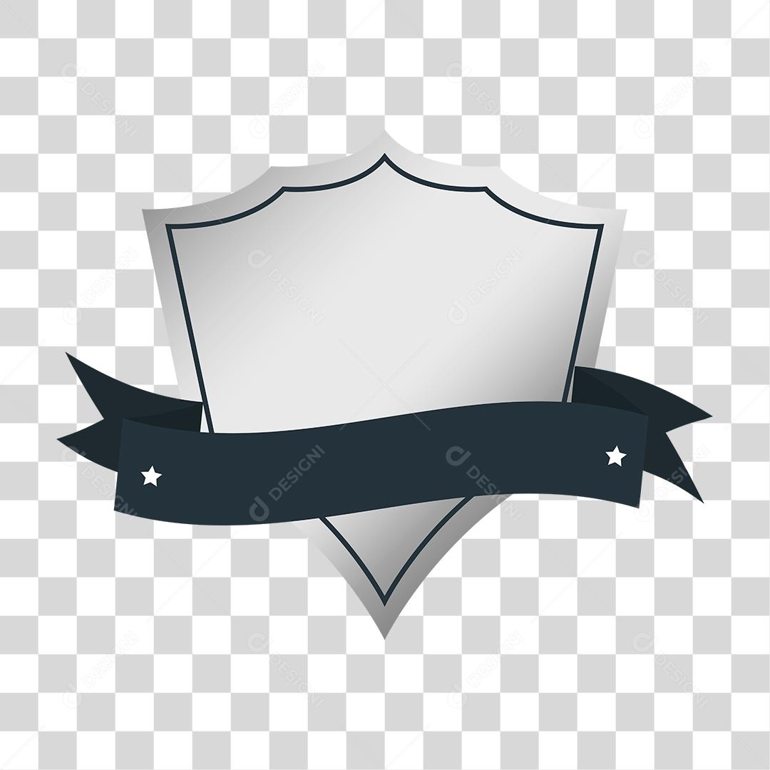 Desenho de brasão prata laços