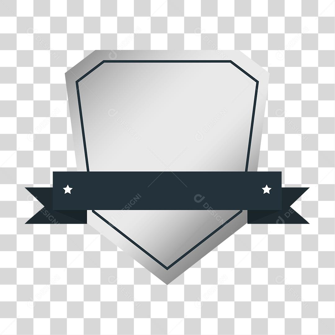 Desenho de brasão prata laços