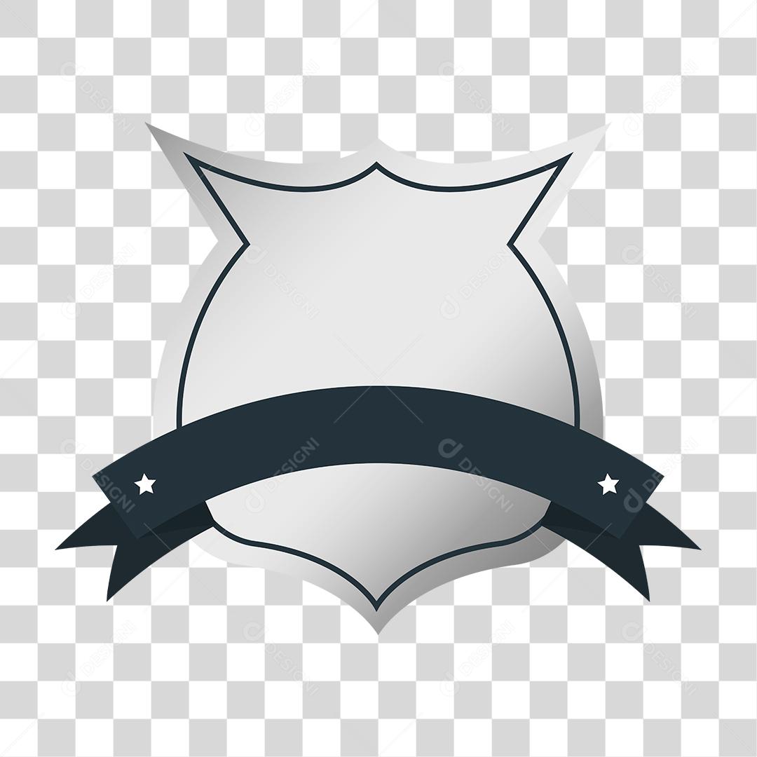 Desenho de brasão prata laços