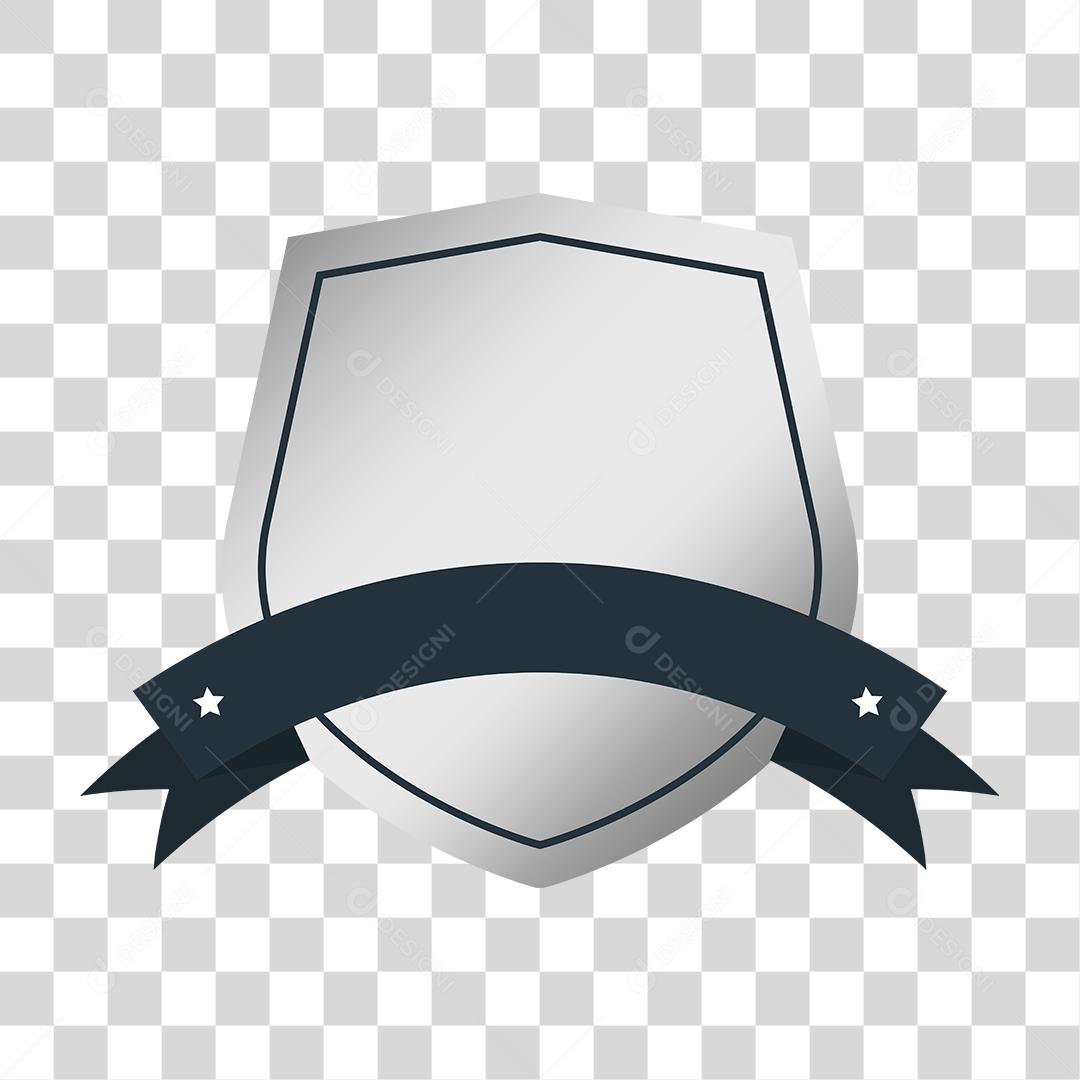 Desenho de brasão prata laços