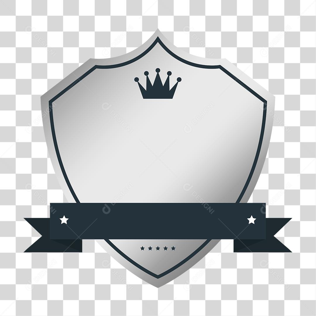 Desenho de brasão prata laços