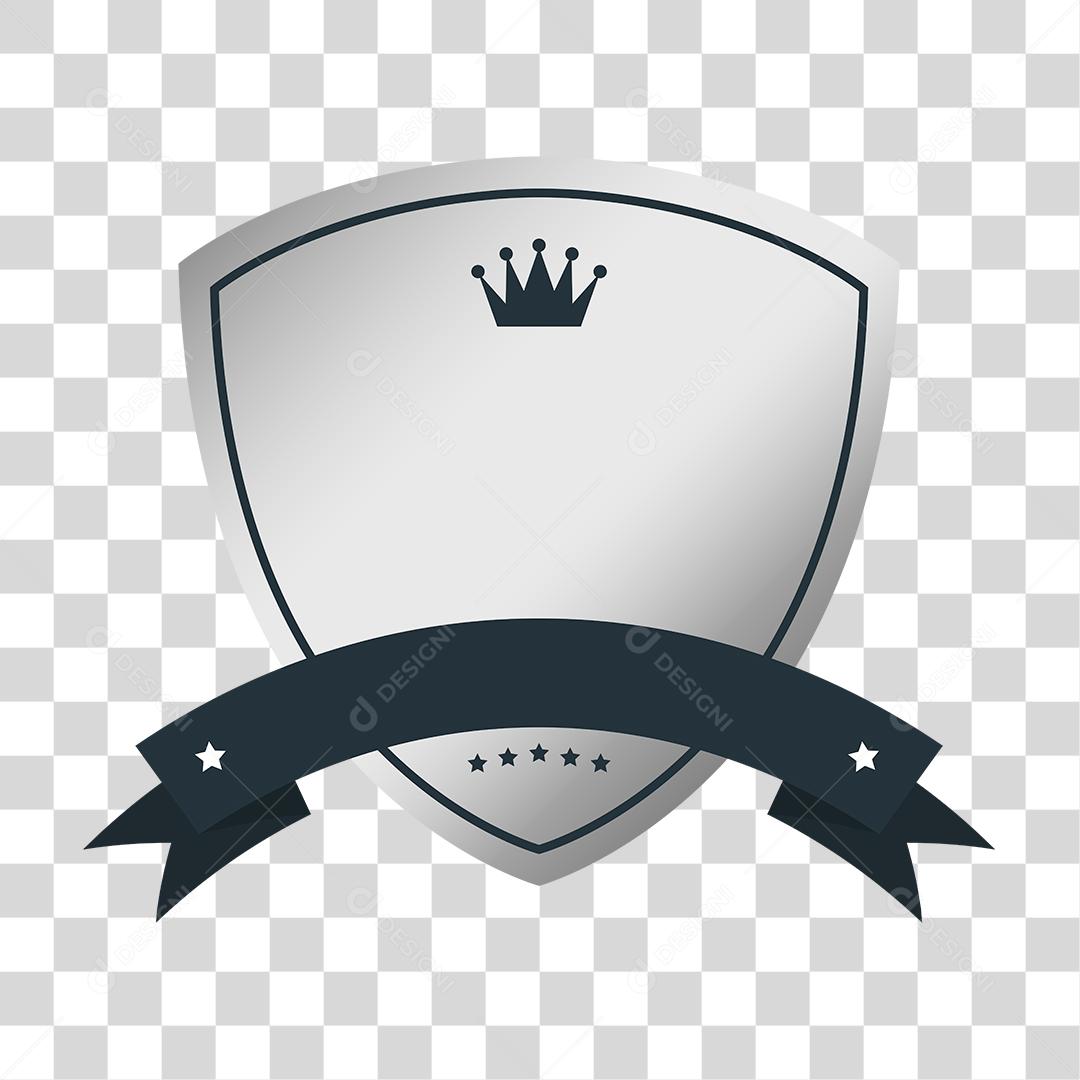 Desenho de brasão prata laços