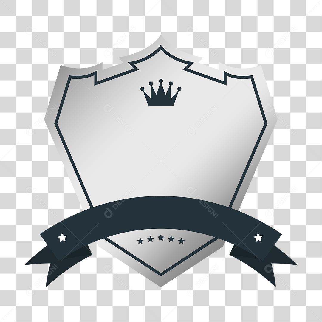 Desenho de brasão prata laços