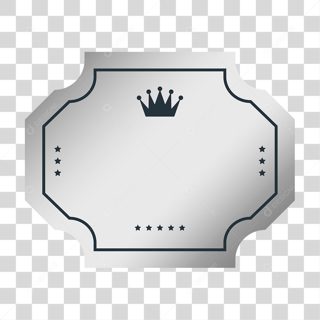 Desenho de brasão prata laços