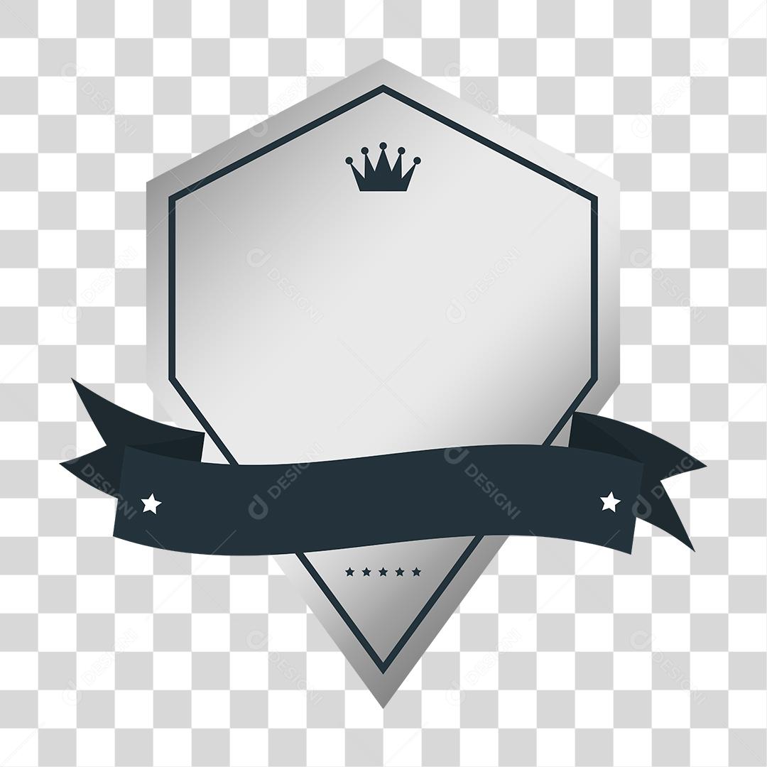 Desenho de brasão prata laços