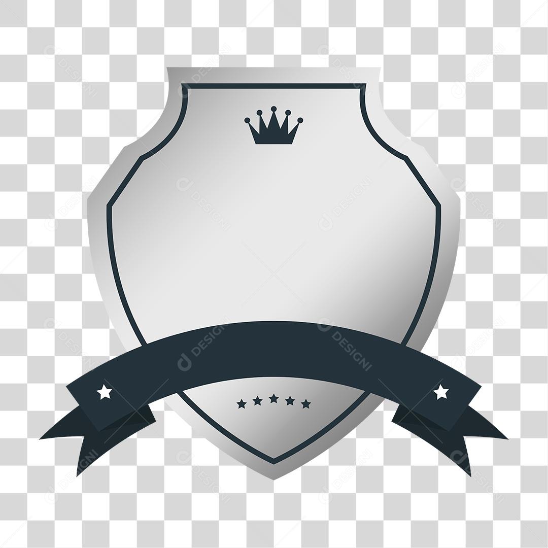 Desenho de brasão prata laços