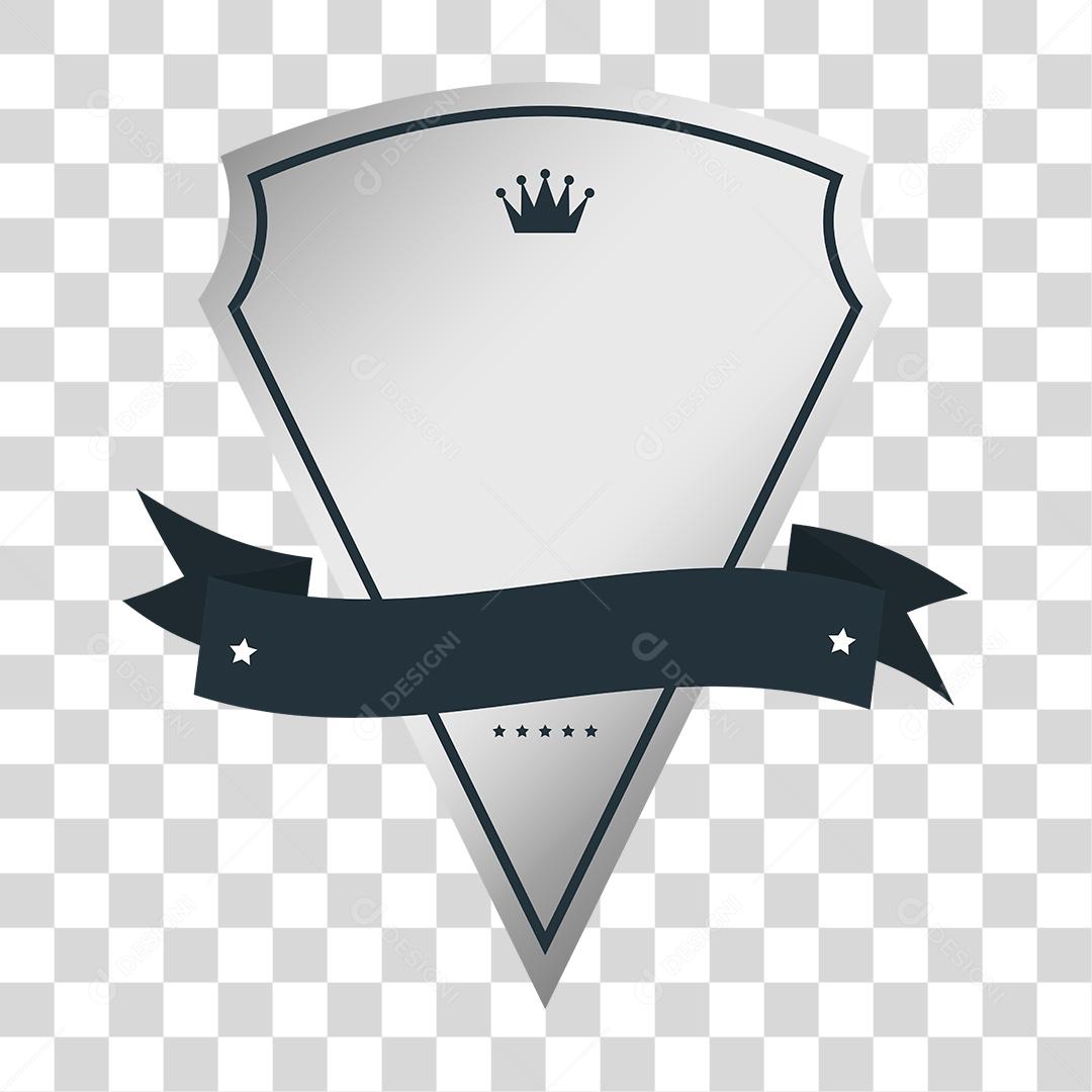 Desenho de brasão prata laços