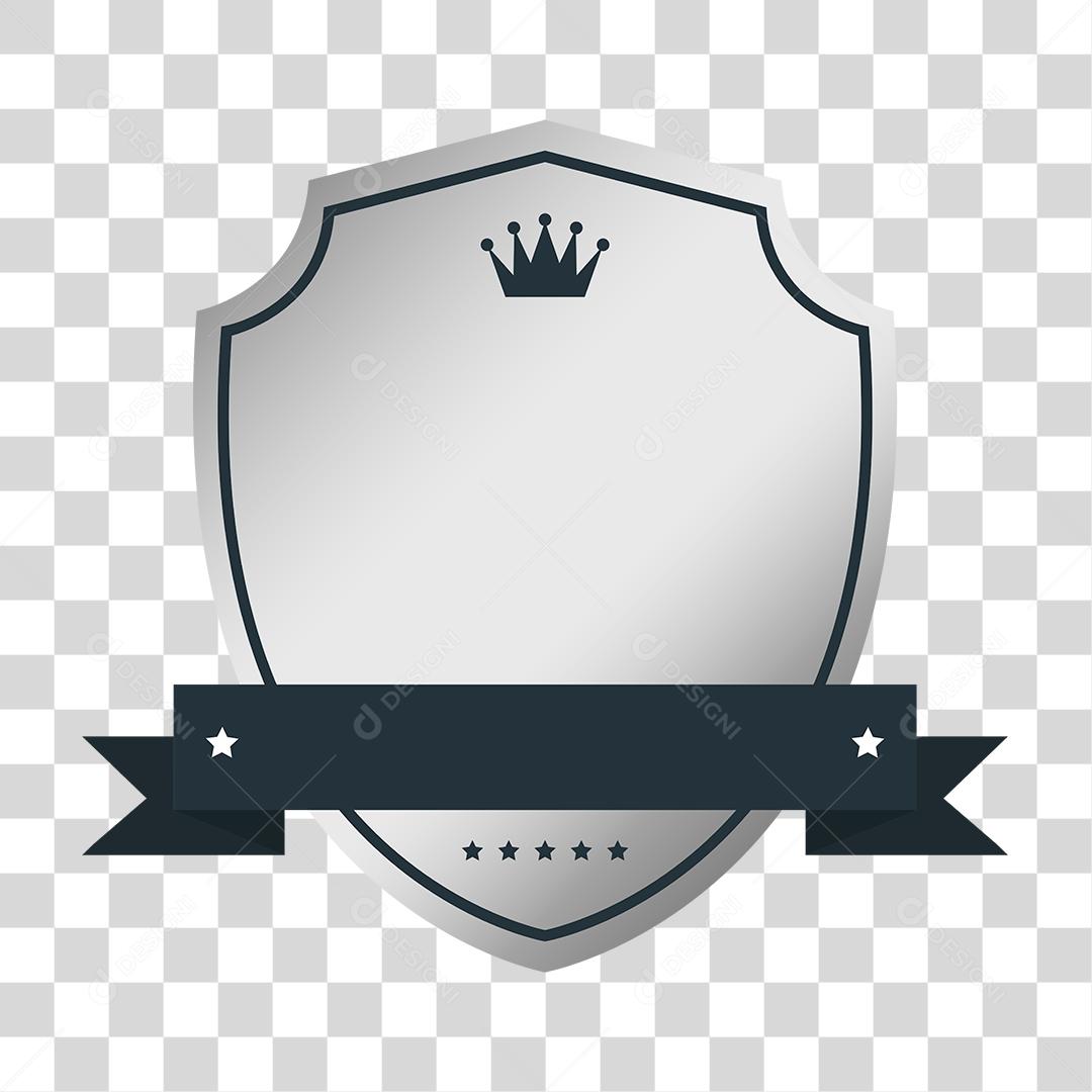 Desenho de brasão prata laços