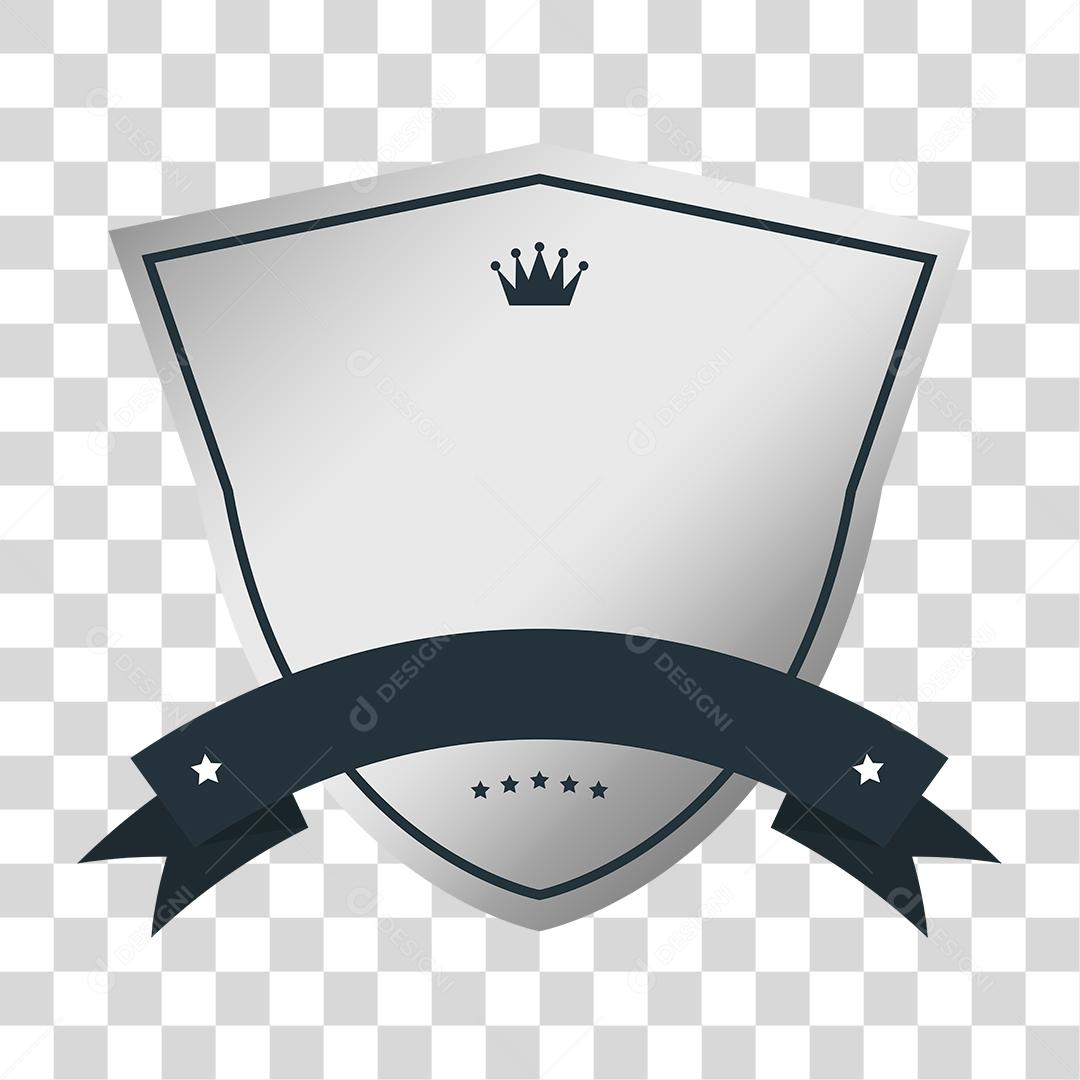 Desenho de brasão prata laços