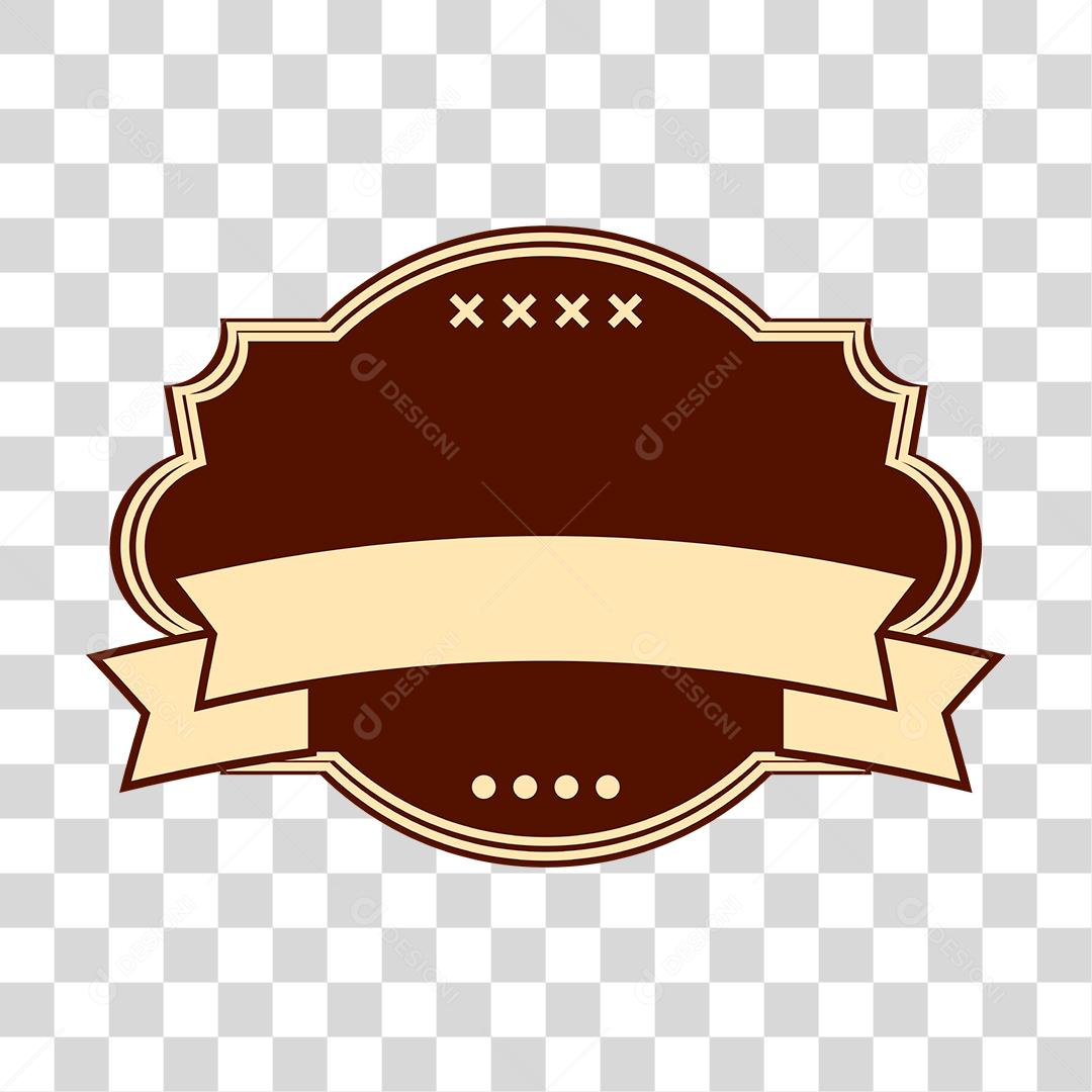 Desenho de brasão marrom laços