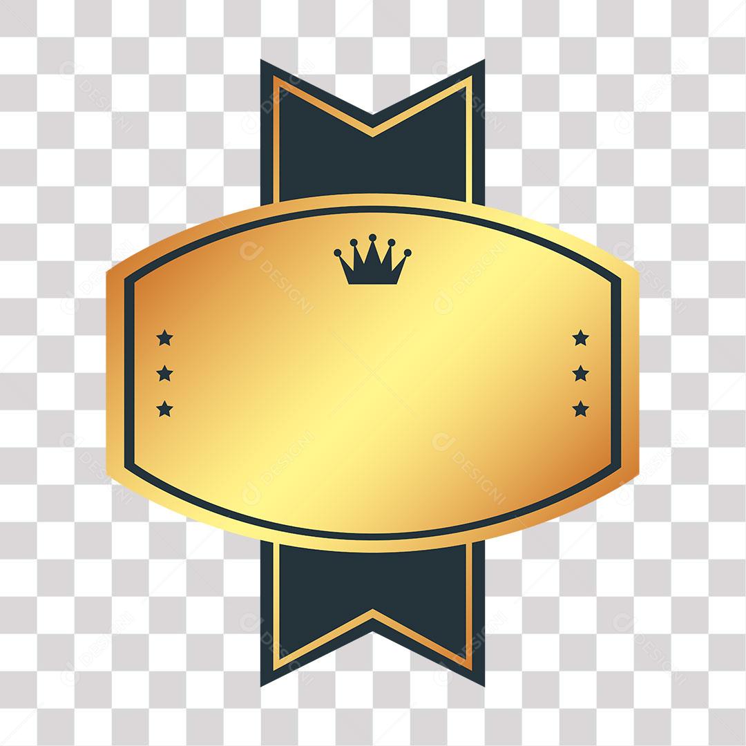 crachá dourado de forma geométrica png de imagem transparente