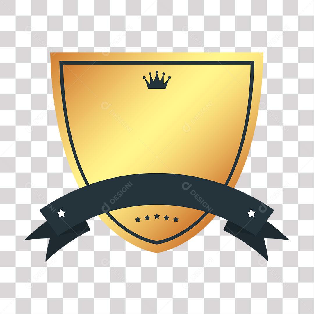 crachá dourado de forma geométrica png de imagem transparente