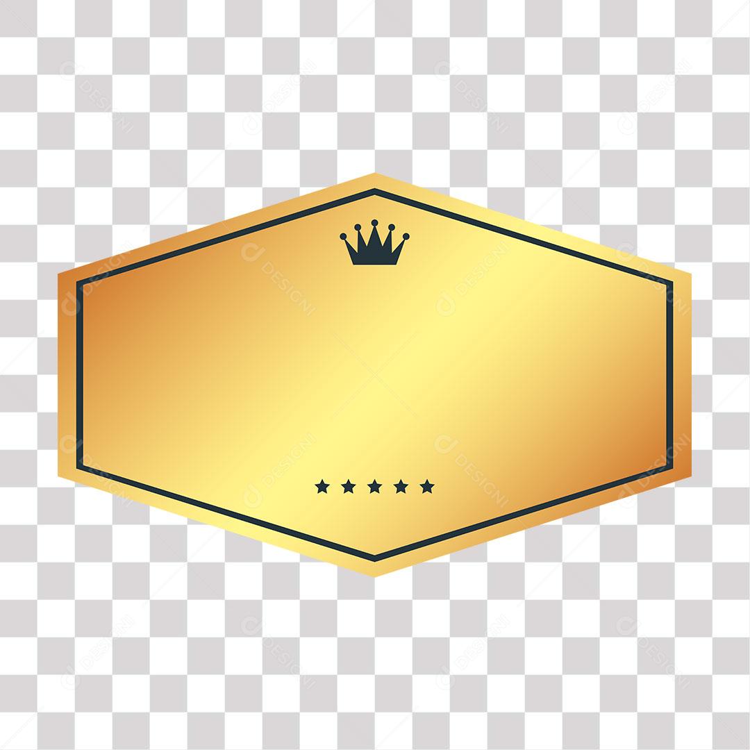 crachá dourado de forma geométrica png de imagem transparente