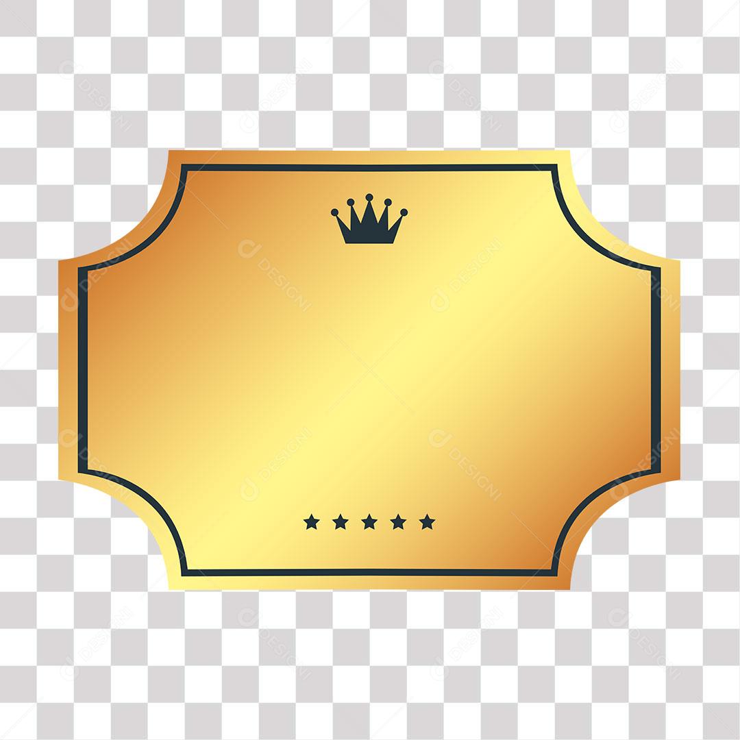 crachá dourado de forma geométrica png de imagem transparente